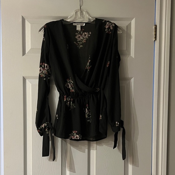 Streetwear Society Tops - Streetwear Society Black Floral Blouse